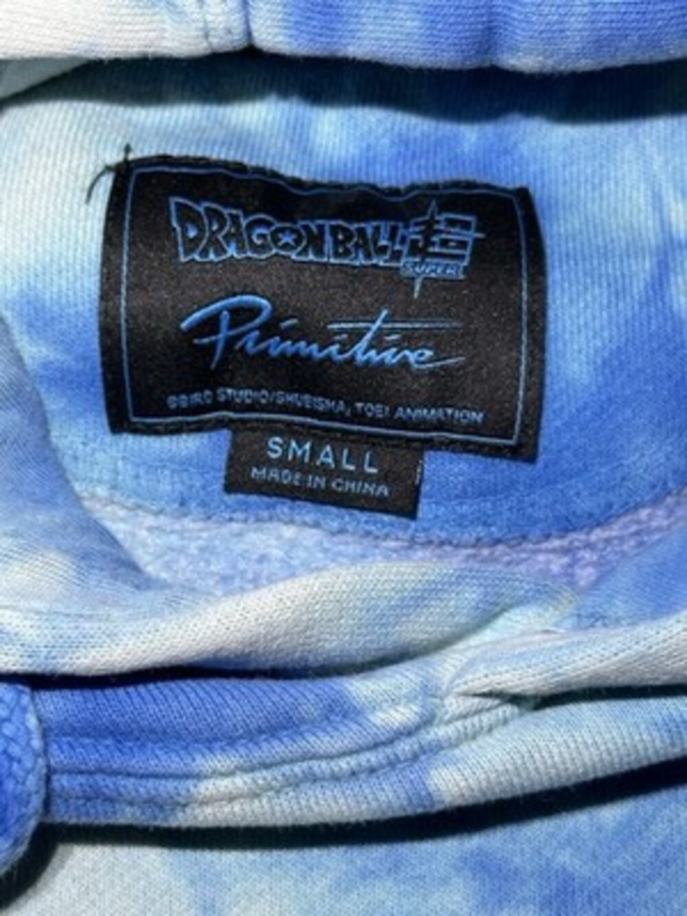 Primitive Dragonball Super Hoodie Men Small Blue Tie Dye Sweatshirt Y2K Pullover - Picture 5 of 8
